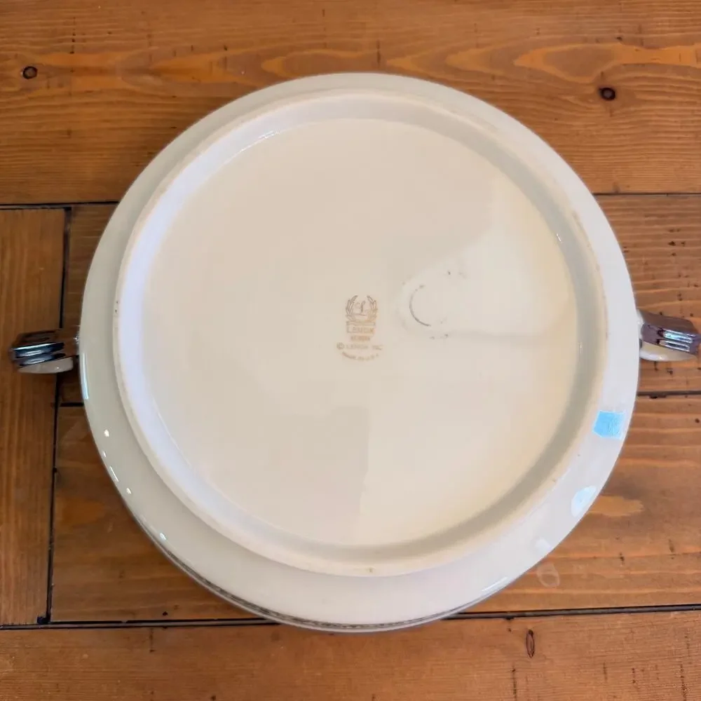Vintage Lenox Memoir Round Covered Vegetable Bowl 1970 Fine China Mint Condition